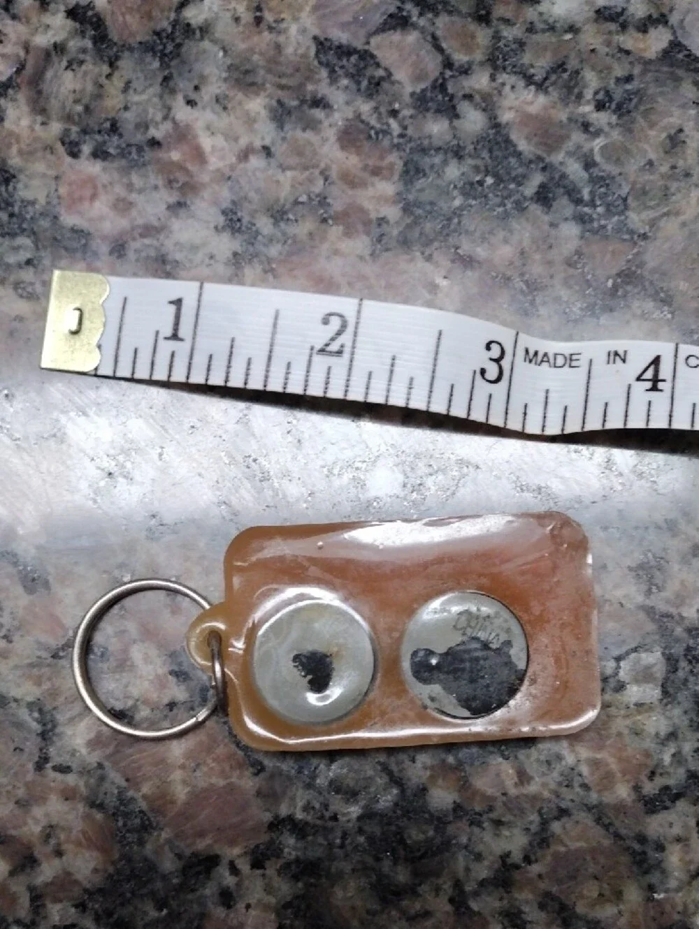 Alaska Keychain Thermometer Compass - Brown like new approx length 3.5